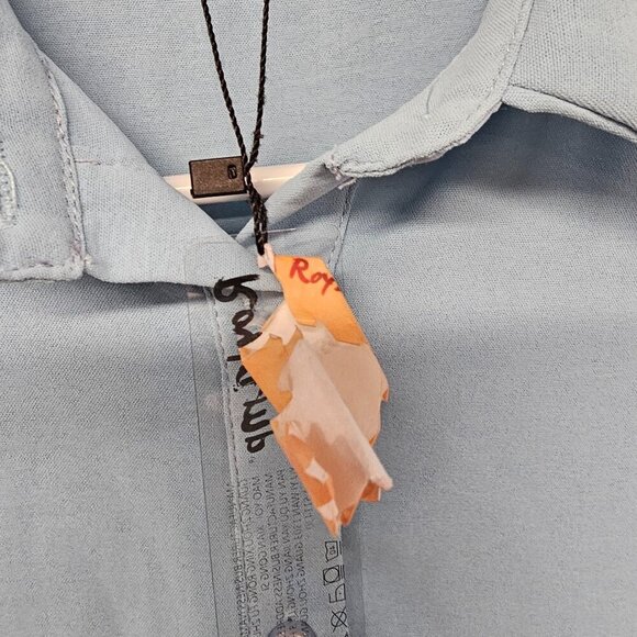 NWT Roylamp Blue Boho Shirt Dress Tiered Minimalist S - Picture 12 of 13